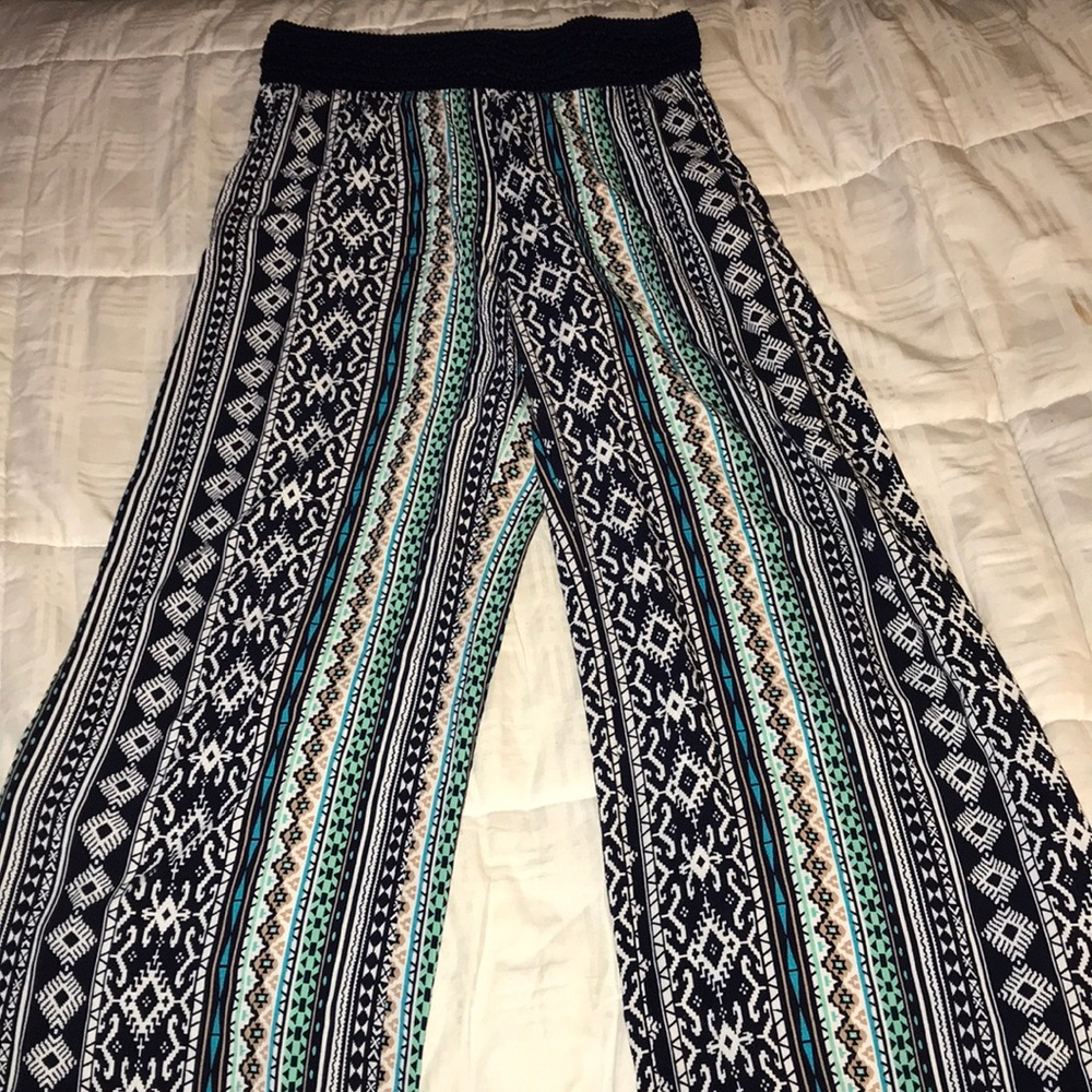 Lace top flowy pants